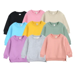 Autumn Winter Kids Boy Girls Cotton Clothes Boys Girls Sweater Coat Crew Neck Toddler Baby Pullover Sweatshirts Without Hood