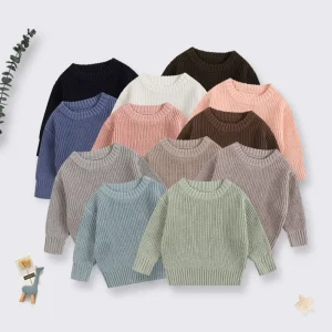 Autumn Winter Kids Knitted Sweaters Long Sleeve Outwear for Boys and Girls Printed Comfortable for Children
