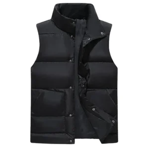 Autumn Winter Men Warm Sleeveless Vest Waistcoat Stand Collar Men’s Vest Fashion Casual Coats for Mens