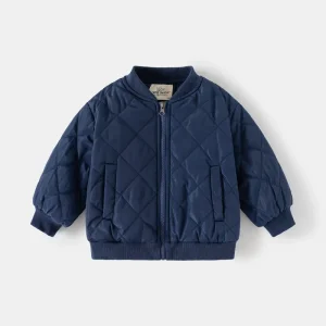 Autumn Winter Stylish Quilted Coats for Boys Casual Lightweight Cotton Padded Jackets with Warm Outerwear for Toddlers
