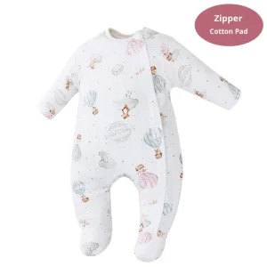 Autumn Winter Thickened Baby Jumpsuit Newborn Footed Romper Girl Footed Crawling Suit Quilted One Piece Outfit Cotton Zipper