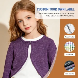 Autumn and Spring Children’s Long Sleeved Knitted Jacket Sweater for Girls