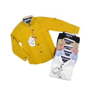 Autumn and Spring Children’s Shirt 5-14 Years Old Six Color Trendy Long Sleeved Shirt for Boys Pure Cotton Shirt