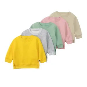 Autumn and Spring Fashion Plain Baby Pullover Sweater Simple Kid Crewneck Toddler Boys Hoodies&sweatshirt