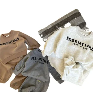 Autumn and Winter Casual Boys and Girls Letter Printing Sweater 2 Piece Set Children’s Sports Hoodies