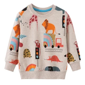 Autumn and Winter Cotton Long Sleeved Boys Sweater Top Children’s Long Sleeved Terry Girls Hoodies Sweatshirts