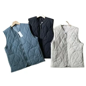 Autumn and Winter Men’s Waistcoat Rhomboid Sleeveless Air Padding Casual Vest Fashionable Outer Wear Warm and All Match