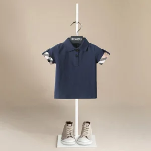 BEMIDJI Summer Children’s Fashionable 95% Cotton Polo Shirt Flip Collar Classic Elegant Short sleeved Solid Color Boys 220g
