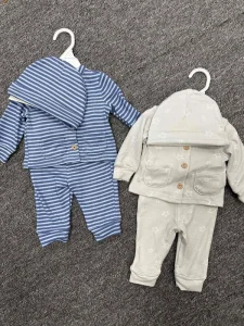 Baby 3 Piece Clothing Set Long Sleeve Top Pants Hat Boy Set Cotton