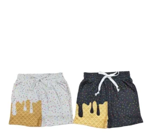 Baby 4 Colors Sprinkles Print Boys Summer Bottom Shorts Brothers Wear Children Ice cream Shorts