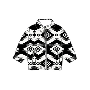 Baby Aztec Printed Country Western Coat Kids Duck Canvas Jacket Boys Garments