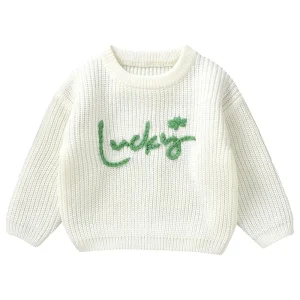 Baby Boy Jumper Sweater Jacquard Crew Neck Long Sleeve Infant Toddler Pullover Casual Style