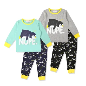 Baby Boy Thermal Knitted Print Pyjamas Children’s Cotton Long Sleeve Winter Home Wear