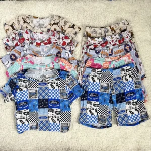 Baby Boys Clothes Outfits Set Casual Boy Toddler T shirt and Shorts Set Pajama Bamboo Boys Two Piece Pants Set Kids