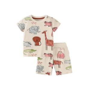 Baby Boys Clothing Set Summer New Style Cartoon Printing T shirt Boy Pants Suit Two piece Suit