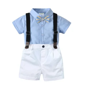 Baby Boys’ Clothing Sets Causal Children’s Clothes With Bow Tie Boys Coat Pant Designs Summer Kids Party Suit for Boys
