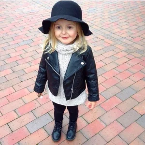 Baby Boys Girls Pu Jackets Toddler Boy Cool for Girl 18M 5T Kids Coats Windbreaker Clothing Children’s Outerwear