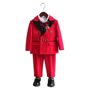 Baby Boys Suit Blazer for Children Boy Suit for Wedding Jacket Pants Tie 3Pcs Photograph Suit Kids Birthday Costume Dress