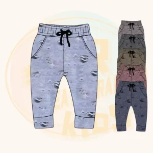 Baby Boys Toddler Washed Ripped Drawstring Sweatpants Baby Casual Outdoor Sports Full Pants for Boys