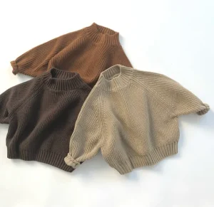 Baby Boys and Girls Long Sleeve Casual Pullover Sweaters Winter 100% Cotton Eco-Friendly Kids Knitted Sweaters