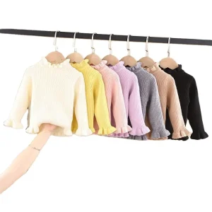 Baby Cashmere Sweater with Rolled Hem Chunky Knit Baby Girl Sweater