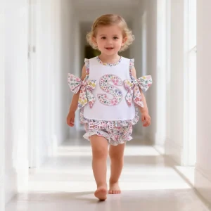 Baby Clothes Dress for Girls Floral Printed Bloomer Sets Cotton Girls Summer Dress Kids Girls Clothing Sets
