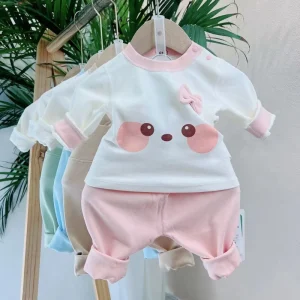 Baby Clothes Set Infant Clothing Set Baby Girl Autumn Cartoon Cute High Waist Two Piece Set