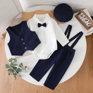 Baby Clothes Supplier Kids Wear Boys Spring Set Formal Coat Pant Suits Baby Vests Waistcoats Baby Clothes Sets
