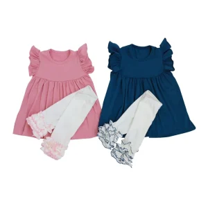 Baby Cotton Pearl Tops Icing Shorts Pure Cotton Clothes Summer 2 Piece Sets Kids Children Girls Clothing