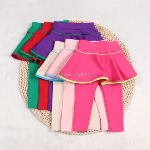 Baby Dress Design Yoga Shorts Skirts With Long Leggings Toddler Girls Clothing Custom Yoga Set