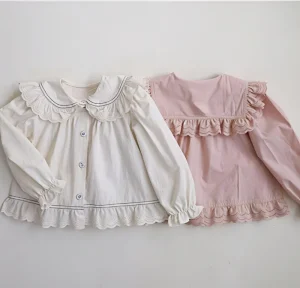 Baby Girl Princess Shirt Spring and Autumn Children’s Long Sleeve Shirts Sweet Kids Clothing Top
