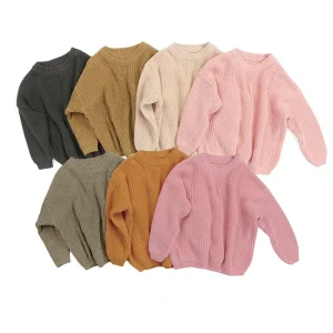 Baby Girl Pullover Kids Ribbed Sweater Winter Autumn Knitted Tops Boy Children Infant Toddler Jumper Girls Sweaters