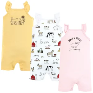Baby Girl Romper Jumpsuit Infant Summer One-Piece Cotton Outfit Ruffle Sleeveless Bodysuit Playsuit Cotton Baby Romper