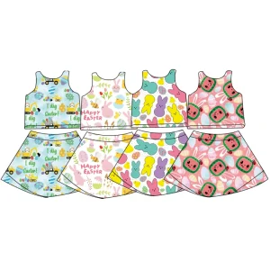 Baby Girls Floral Shorts Yoga Outfit 2 Piece Set Breathable Elastic Waist Custom Printed Princess Active