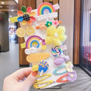 Baby Girls Hair Accessories Sets Fashion Cute Hair Bows Flower Hair Clips for Children Kids Head Wear