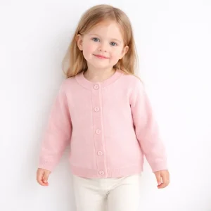 Baby Girls Knitted Cardigan Cotton Sweater Kids Long Sleeve Button Coat Children Little Baby Thick Cotton Cardigan Sweater