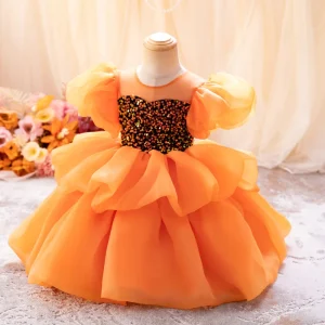 Baby Girls’ Sequin Princess Party Dresses Gown Kid Clothing Set Dress Party Dress Flower Girls Wedding