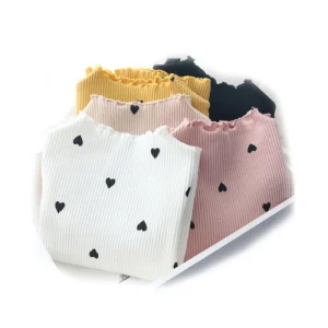 Baby Girls Shirt Long sleeved Tops for Kids O necked Love Heart Baby T shirt Toddler Bottoming Cotton Children’s Blouse