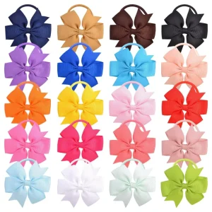 Baby Girls Soft Ribbon Bow Hair Ring Rope Elastic Rubber Bands Hair Accessories for Kids Hair Tie Ponytail Holder