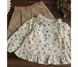 Baby Girls Spring Autumn Floral Blouse Cotton Toddler Baby Long Sleeve Shirts Children Tops Blouse