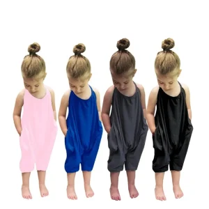 Baby Girls Summer Cute Backless Strap Romper Baby Girls Summer Cute Backless Jumpsuit