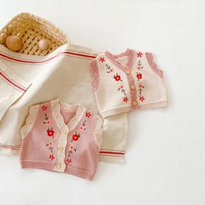 Baby Girls’ Waistcoats Cotton Vest Baby Waistcoat Sleeveless Clothes Infant Toddler Kids Vest for Baby Girl