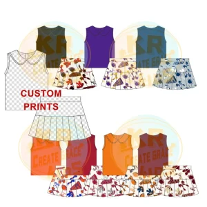 Baby Girls Yoga Outfits Solid Color Crop Tank Pleated Skirts Two Pieces Sportswear Kids Athletic Clothes