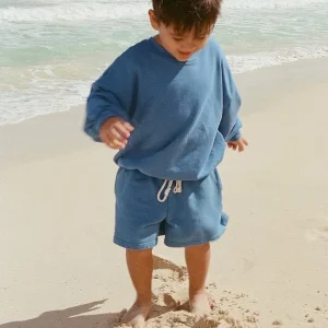 Baby Girls and Boys Oversized Sweatshirt Toddler Kids Solid Cotton Crewneck Pullover Jumper