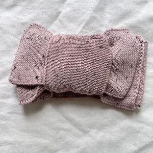 Baby Knitted Headband Double Layer Hat Hairband Kids Hair Accessories With Big Bow Custom Material Solid Color