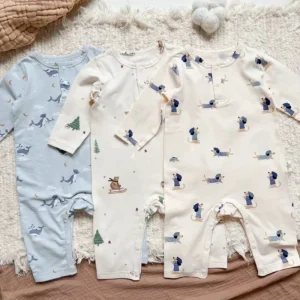 Baby Long Sleeve Cotton Pullover Jumpsuit One Piece Romper Spring Autumn Winter Bottoming Pajamas Boys Girls Onesie