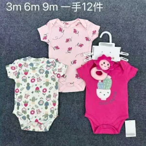 Baby Romper Set Cute Baby Boy Girl Jumpsuit Set Summer Baby Onesie 4-piece Set