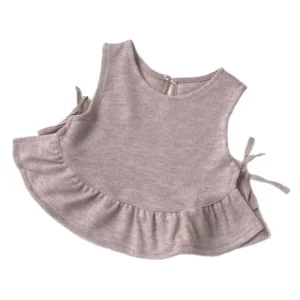 Baby Ruffle Tank Top Infant Ribbed Sleeveless Blouse Toddler Frill Hem Shirt Baby Side Tie Peplum Top Cute Baby Girl Peplum Top