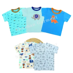 Baby Summer Short Sleeve T-shirt Boys and Girls Clothes 5 Pieces of Casual Cotton Spring Cotton Custom Boys T-shirts Children