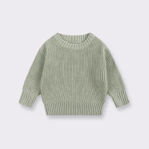 Baby Sweater Round Neck Unisex Toddler Pullover for Boys Girls Autumn Winter Infant Knitwear Soft Base Layer Top